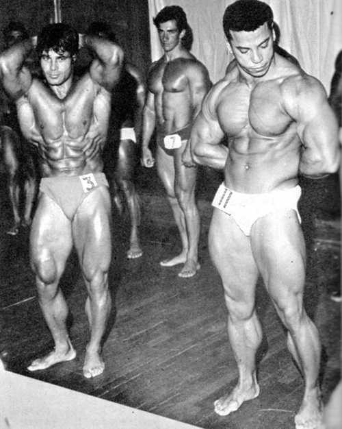 Franco Columbu e Chris Dickerson al Mr. Universe NABBA 1970